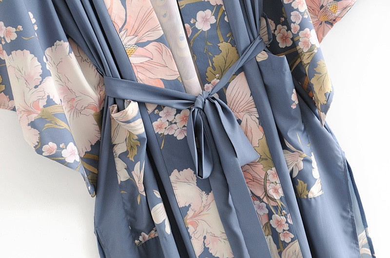 GR | Long kimono robe with batwing sleeves
