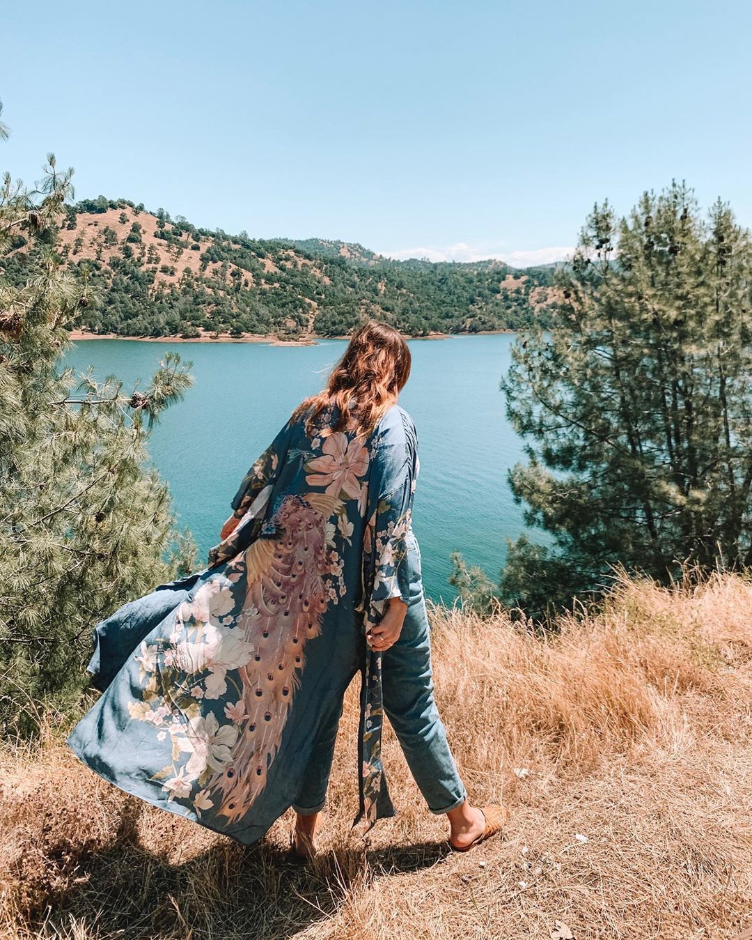 GR | Long kimono robe with batwing sleeves