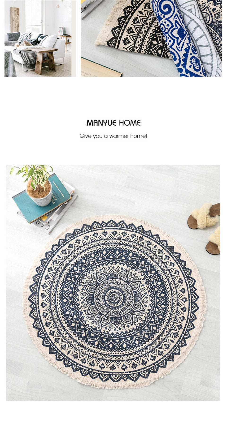 GR | Boho style tassel beach rug