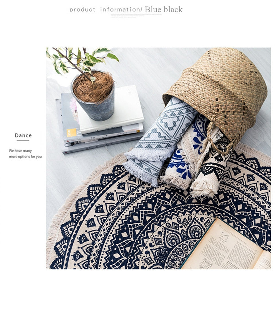GR | Boho style tassel beach rug
