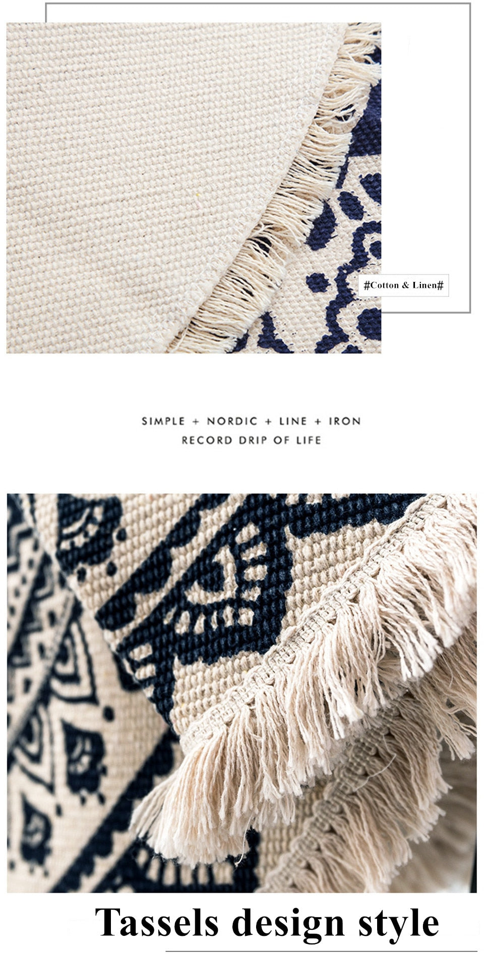 GR | Boho style tassel beach rug