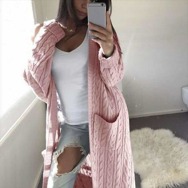 GR | Lässige Warme Lange Strickjacke