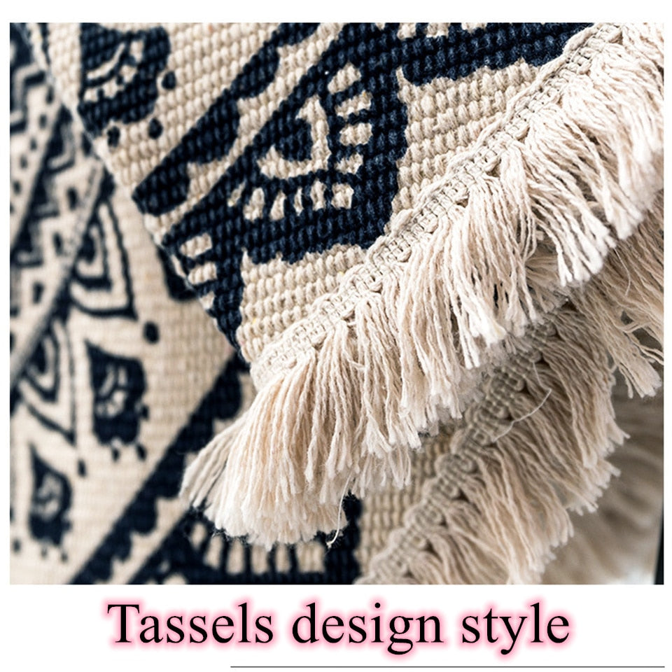 GR | Boho style tassel beach rug