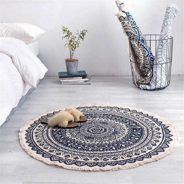 GR | Boho style tassel beach rug