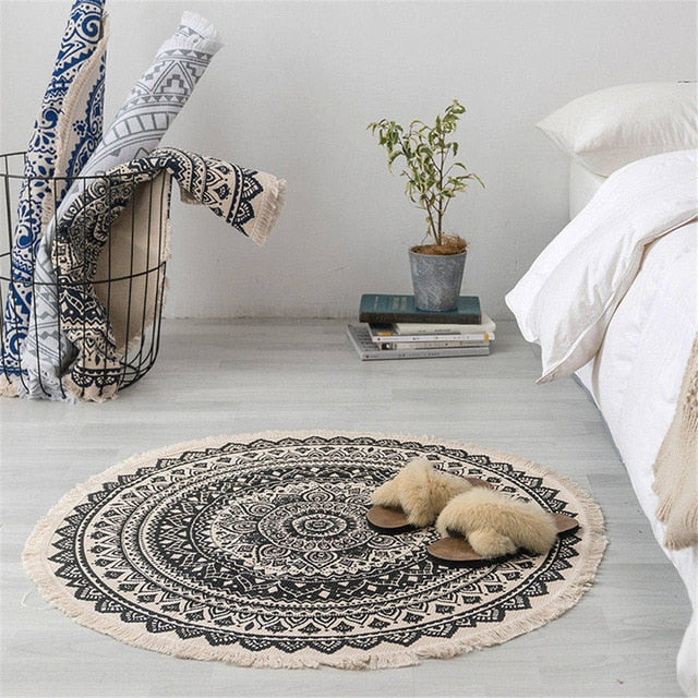 GR | Boho style tassel beach rug