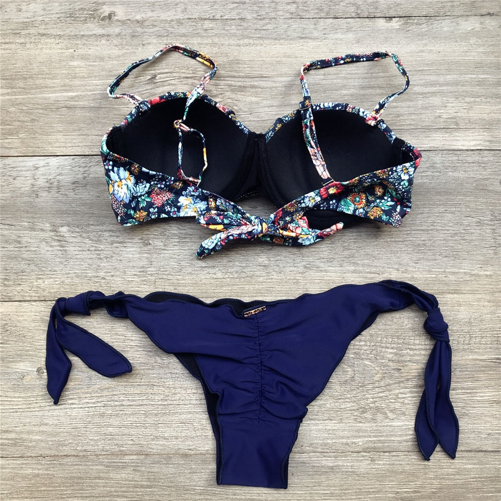 GR | Bandeau Floral Pattern Bikini
