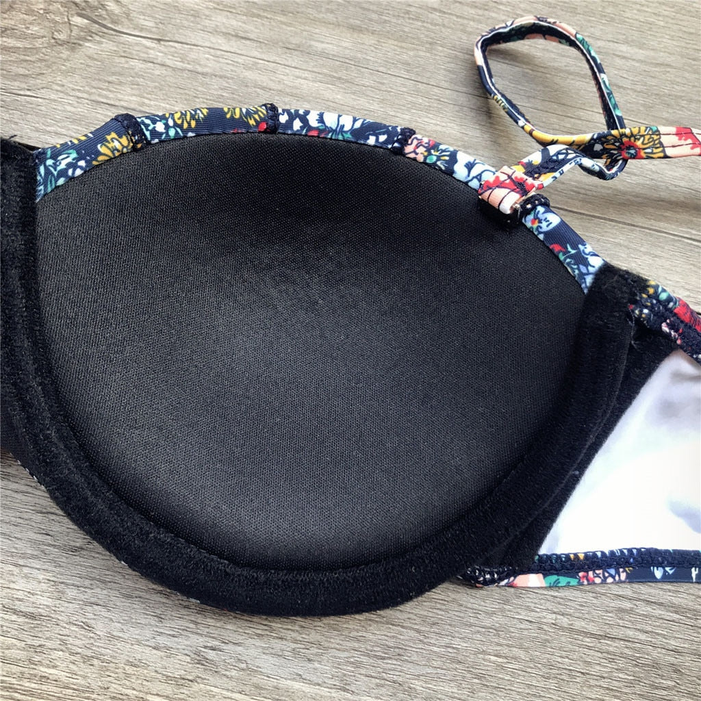 GR | Bandeau Floral Pattern Bikini