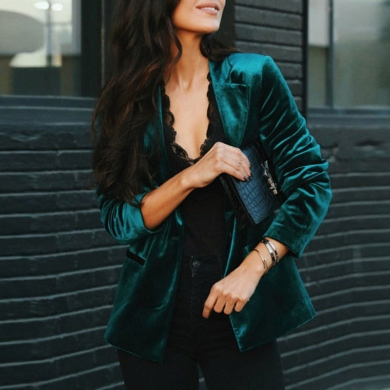 GR | Elegant velvet blazer