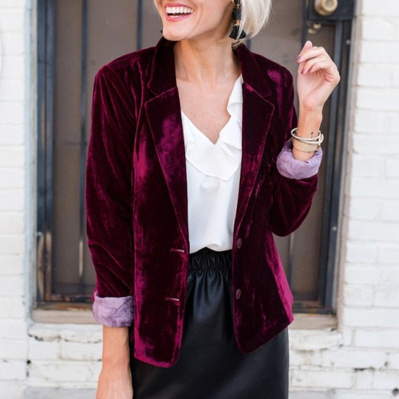 GR | Elegant velvet blazer