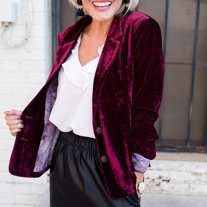 GR | Elegant velvet blazer