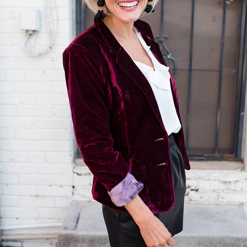 GR | Elegant velvet blazer