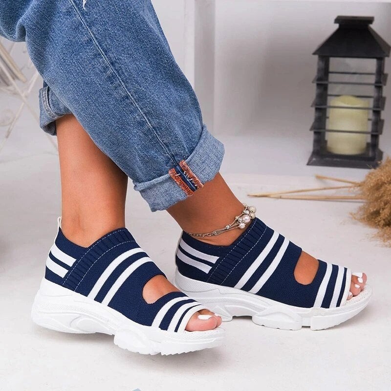 GR | Canvas platform sandals