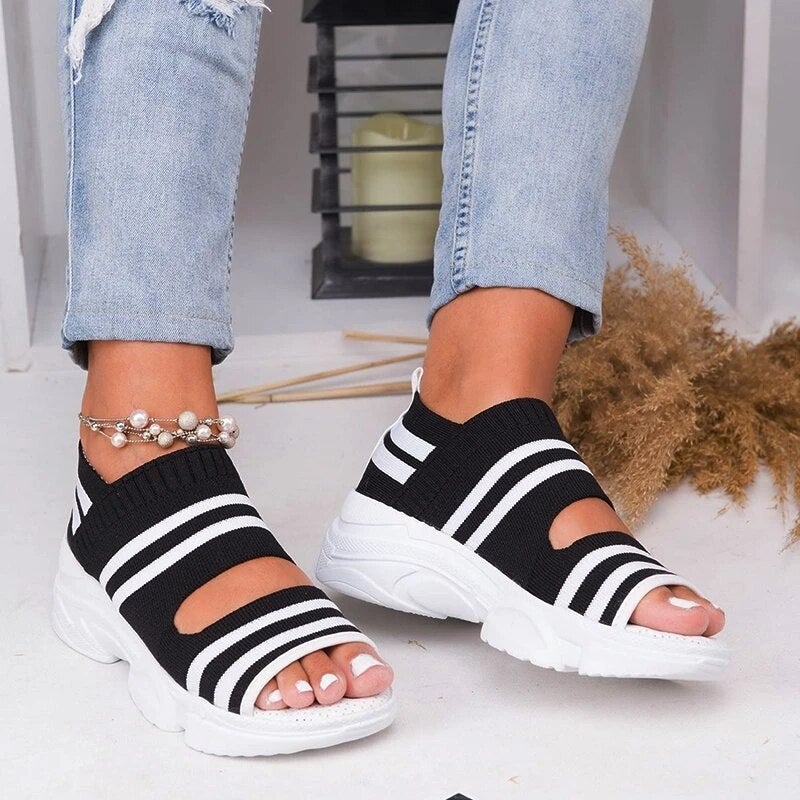 GR | Canvas platform sandals