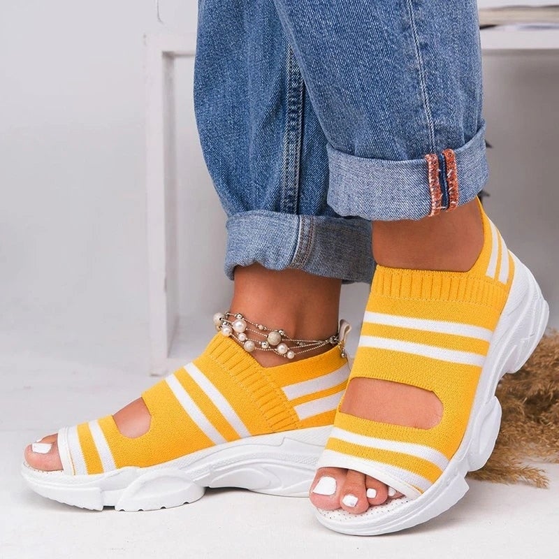 GR | Canvas platform sandals