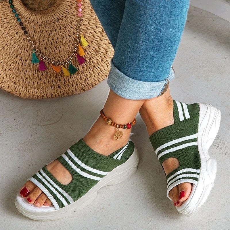 GR | Canvas platform sandals