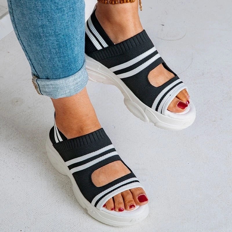 GR | Canvas platform sandals
