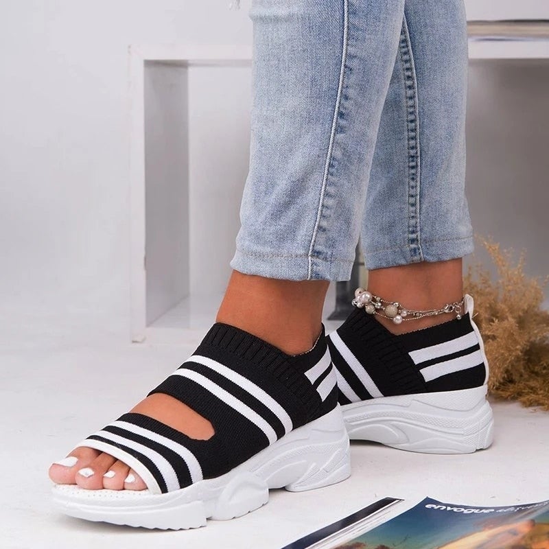 GR | Canvas platform sandals