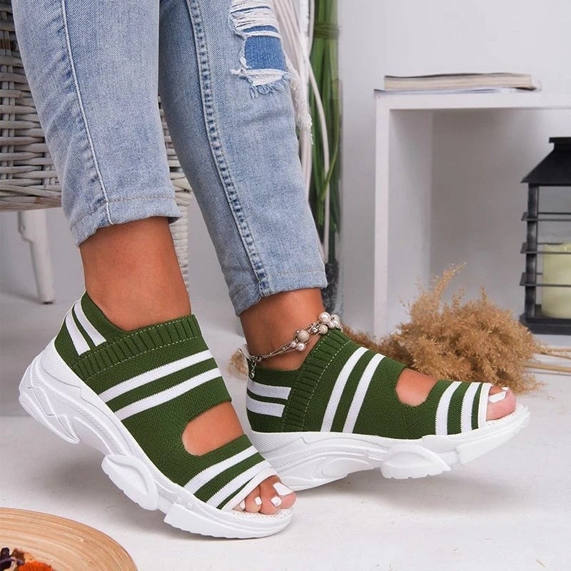 GR | Canvas platform sandals