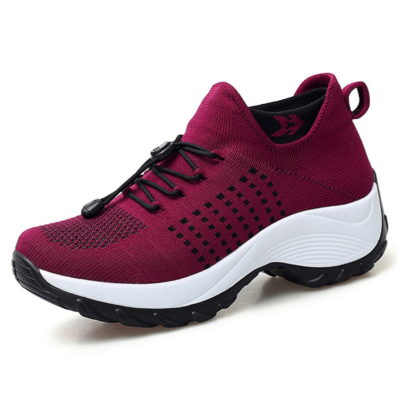 GR | Breathable Slip-on Sneakers with Adjustable Laces for Women