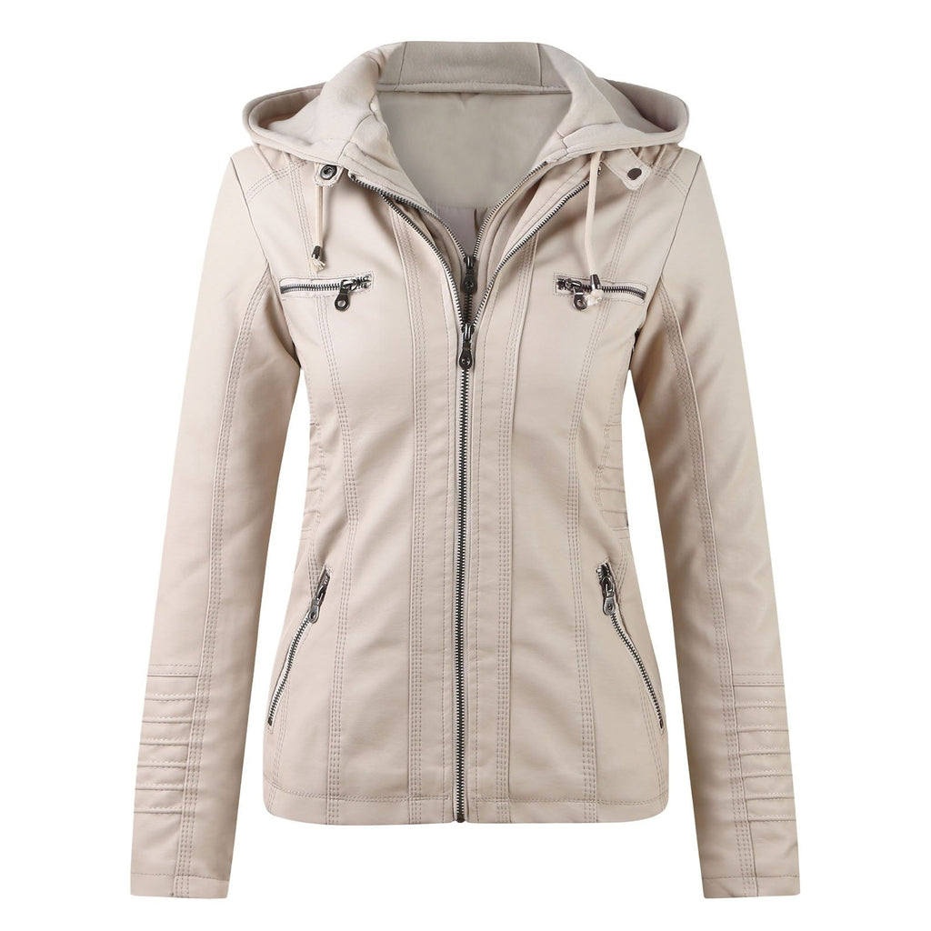 GR | Designer Leather Jacket with Hood
