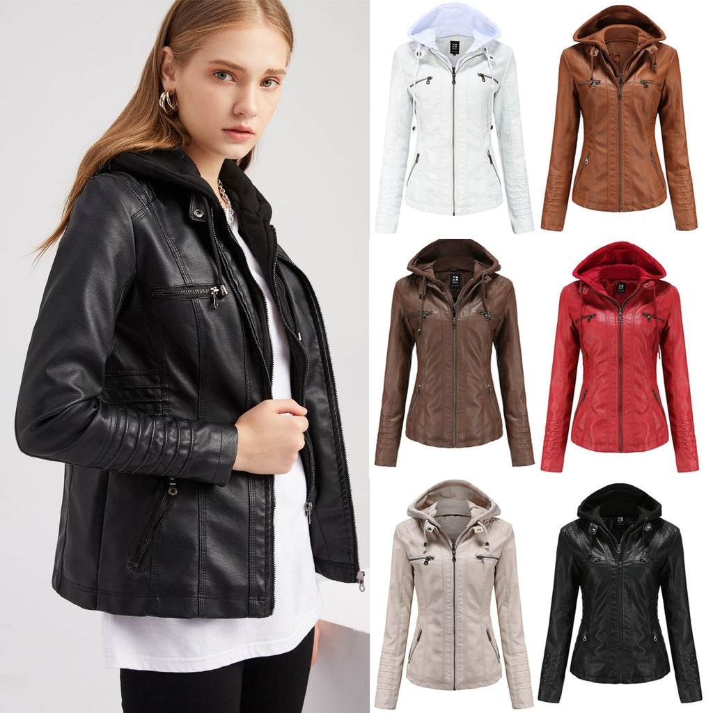 GR | Designer Leather Jacket with Hood