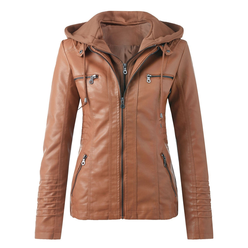 GR | Designer Leather Jacket with Hood
