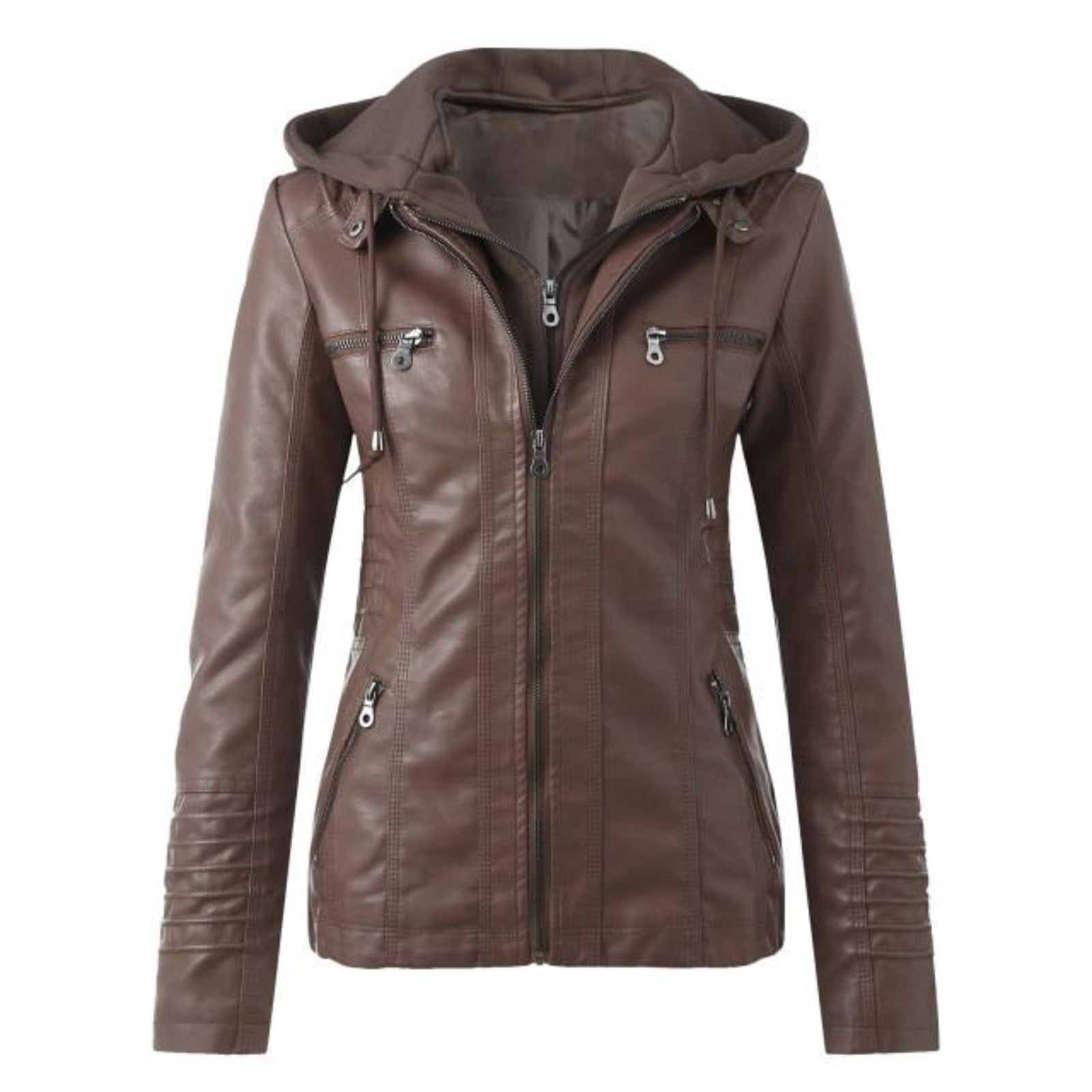 GR | Designer Leather Jacket with Hood
