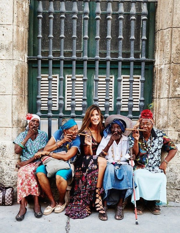 GR | Short Sleeve Plunging Ethnic Print Gypsy Dress