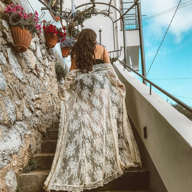 GR | White Lace Cardigan Tunic