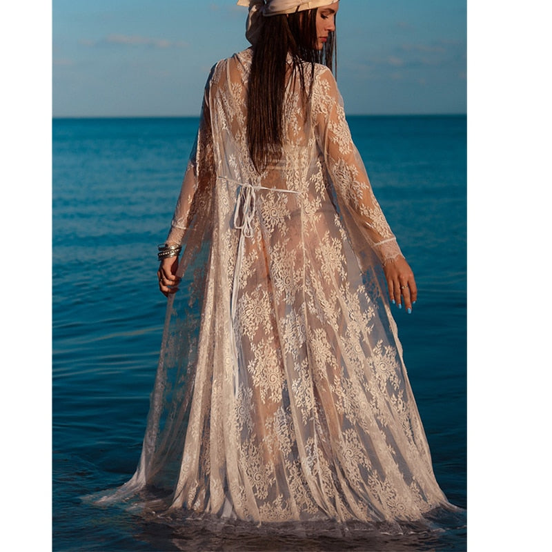GR | White Lace Cardigan Tunic