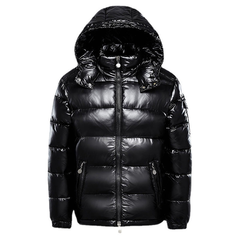 Black down jacket with an elegant sheen