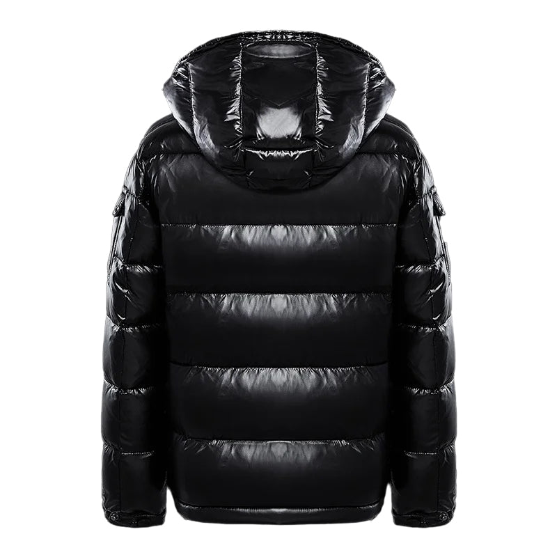 Black down jacket with an elegant sheen