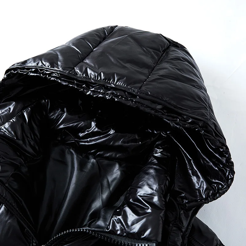 Black down jacket with an elegant sheen