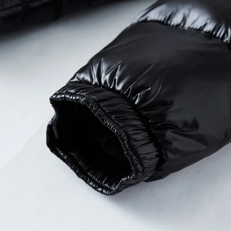 Black down jacket with an elegant sheen
