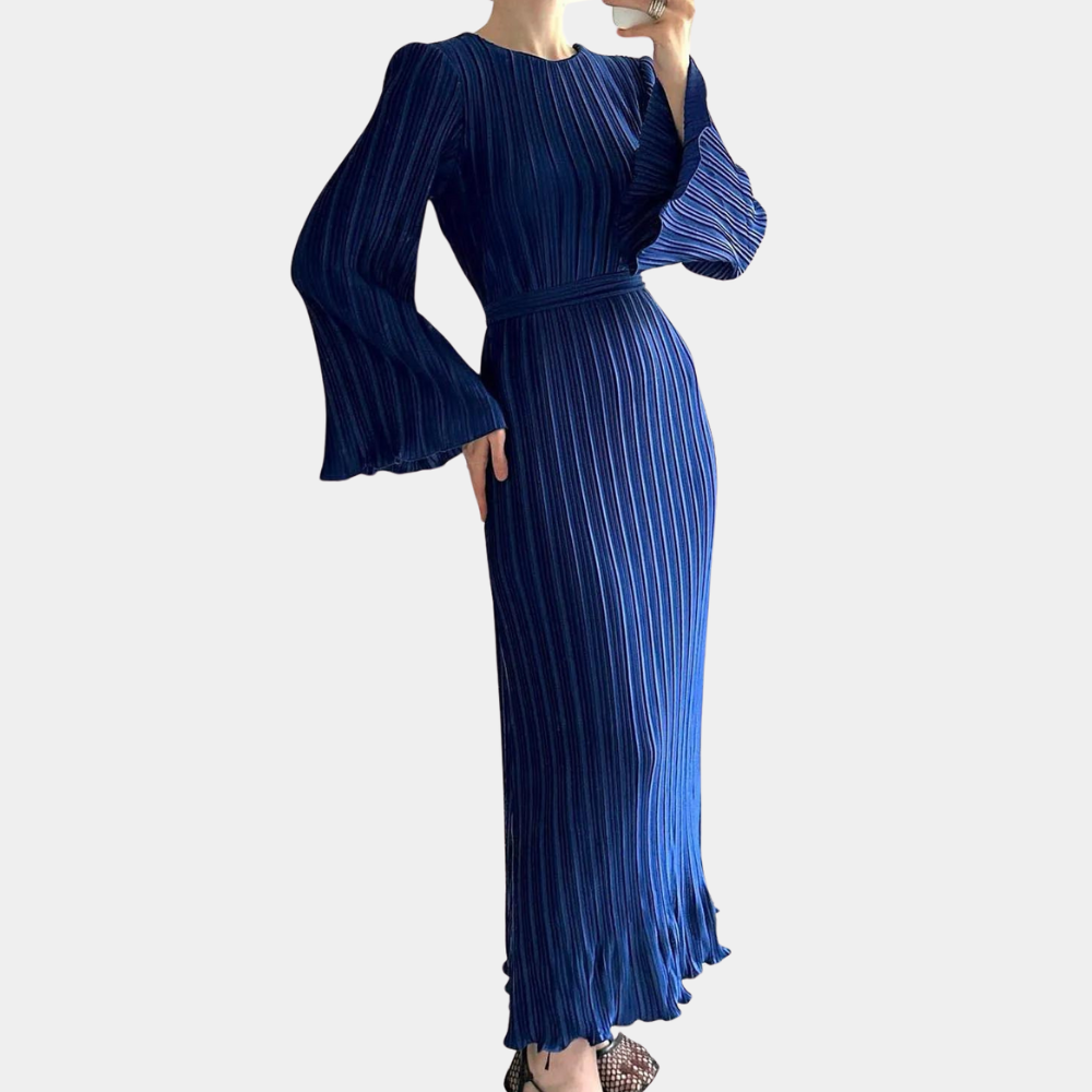 GR | Sophisticated pleated maxi dress for women