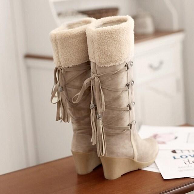 GR - Stylish women's high snow boots with lace-up design