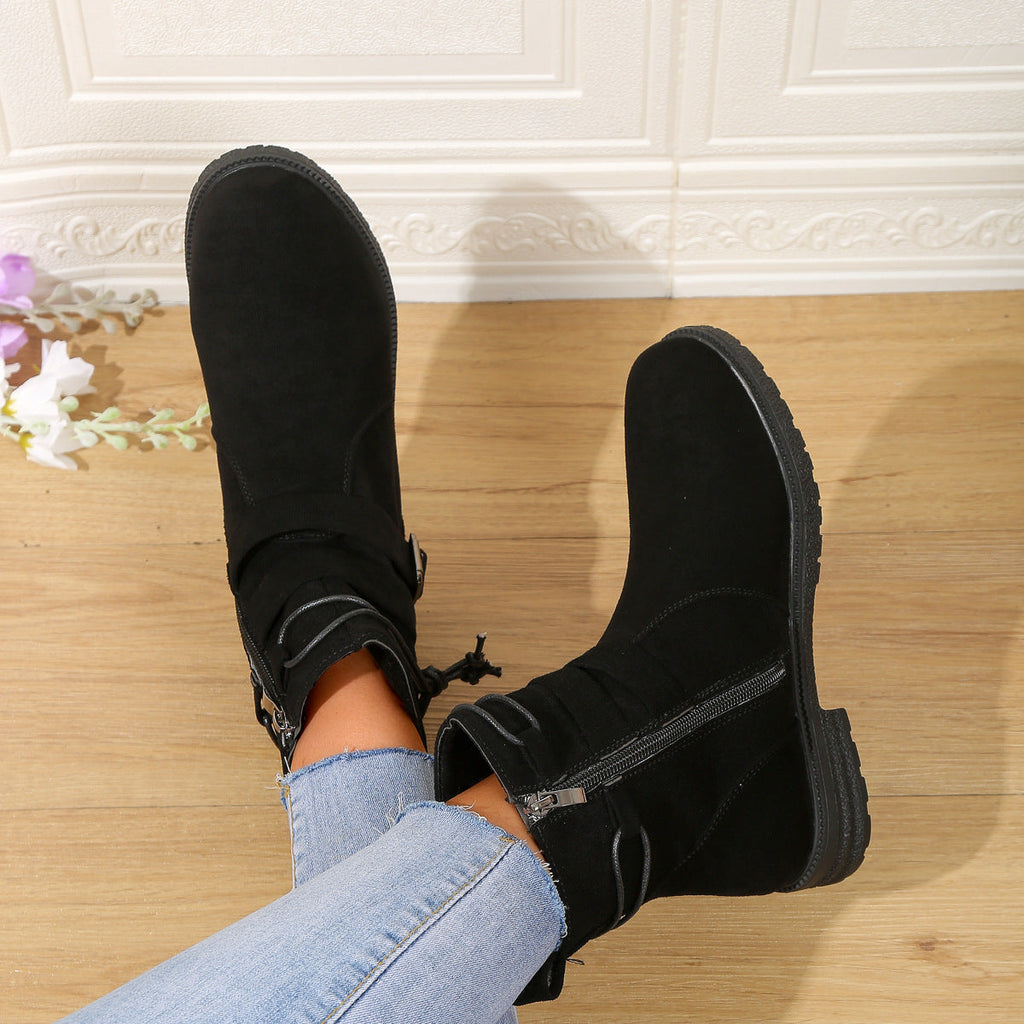 GR | Fashion Belt Buckle Boots 
