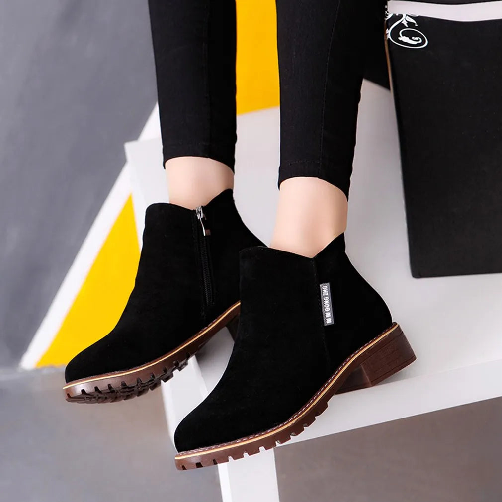 Women's boots with side zipper