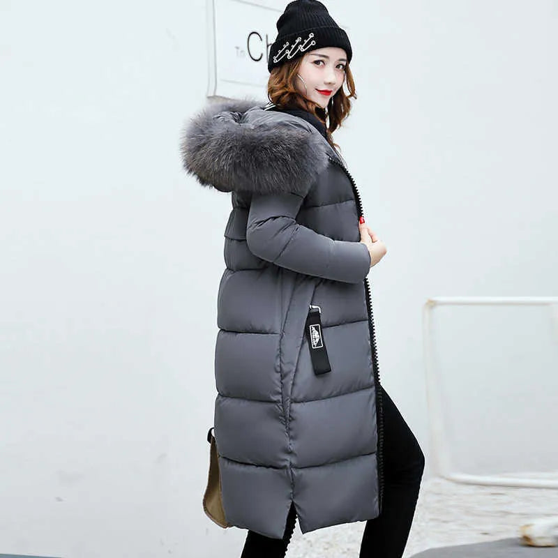 GR | Long jacket with fur collar