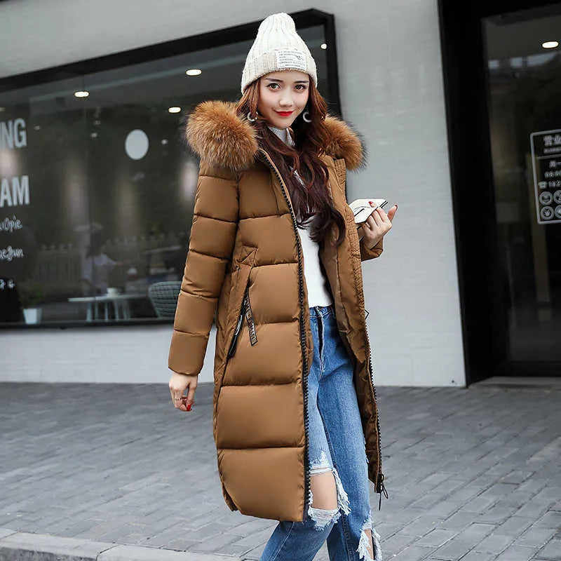 GR | Long jacket with fur collar