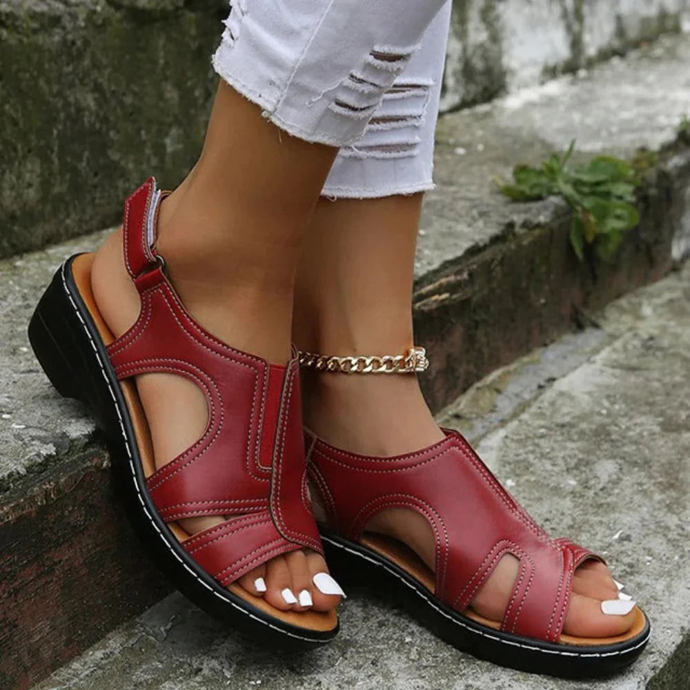 GR | Orthopedic leather wedge sandals 2024 – Stylish comfort for every occasion
