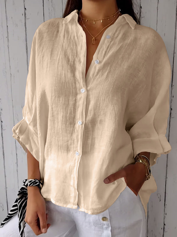 GR | Relaxed Fit Baumwolle Leinen Sommer Shirt