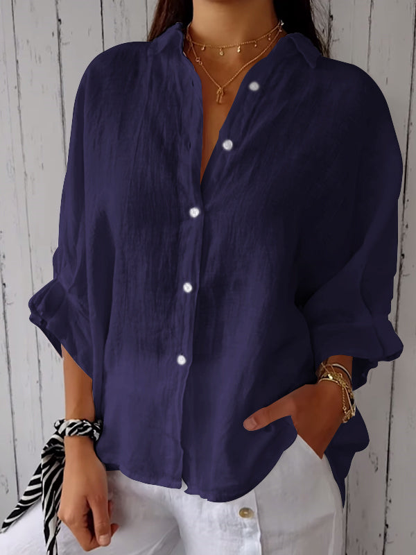 GR | Relaxed Fit Baumwolle Leinen Sommer Shirt