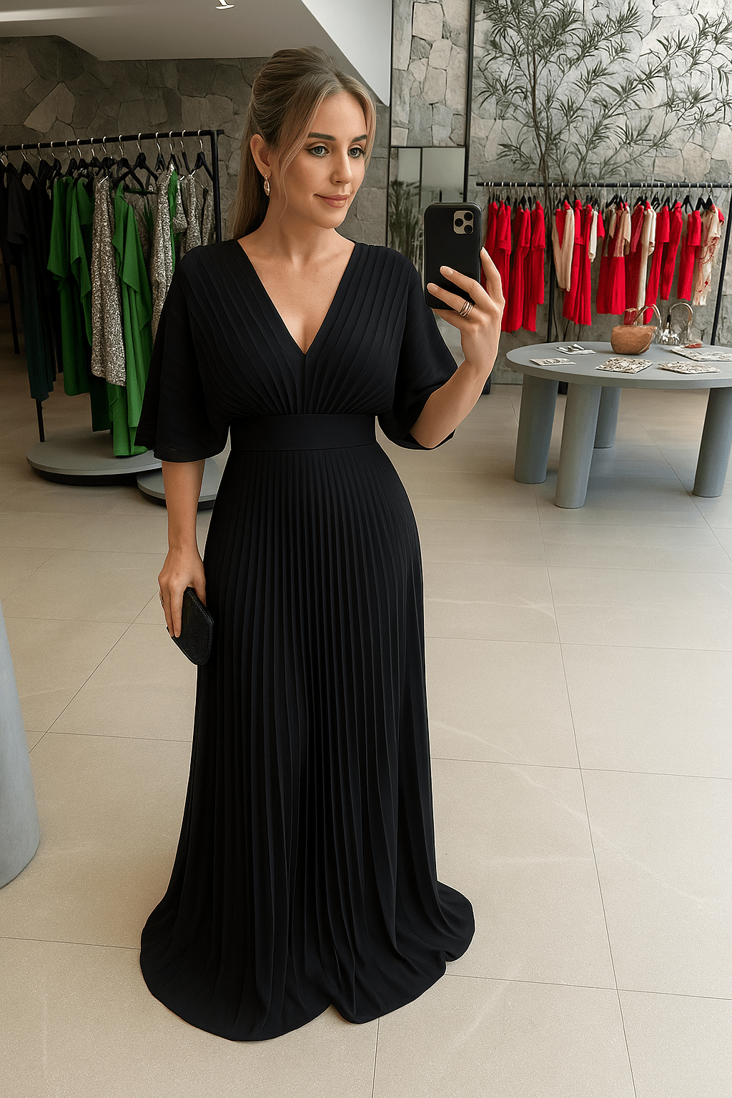 GR | Flowing summer dress with tummy-covering effect
