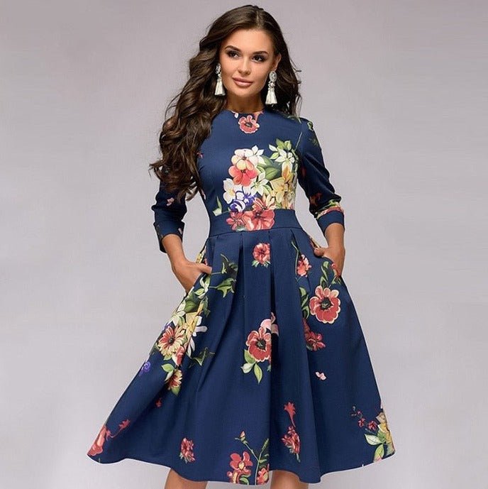 GR - Retrozo edles, mittellanges Kleid