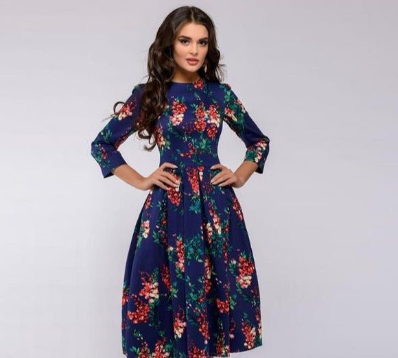 GR - Retrozo edles, mittellanges Kleid