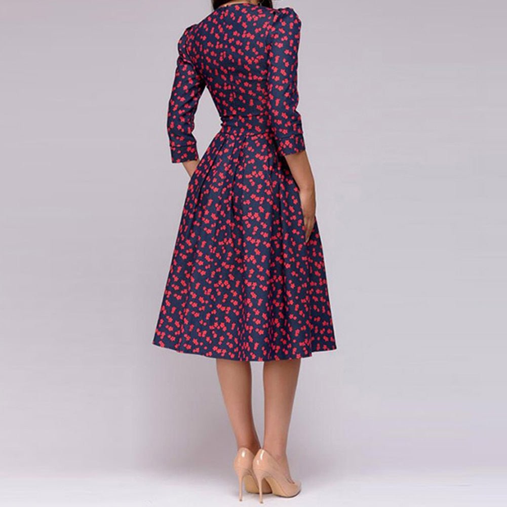 GR - Retrozo edles, mittellanges Kleid