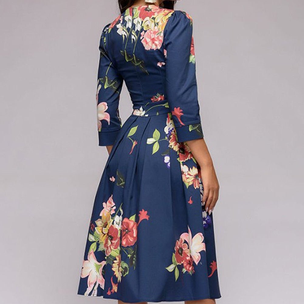 GR - Retrozo edles, mittellanges Kleid