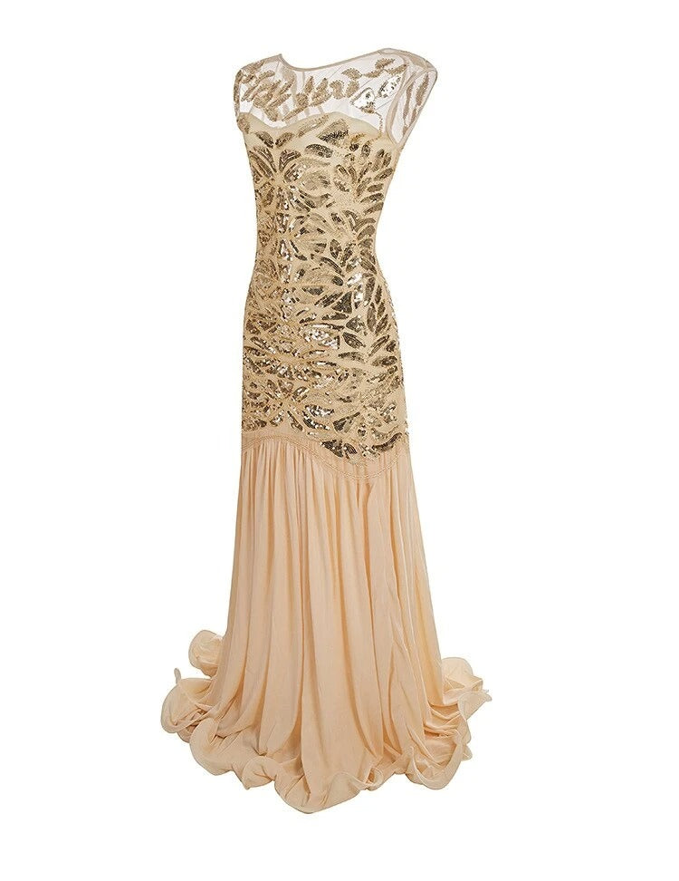 GR | Gatsby Dress 1920s Beige