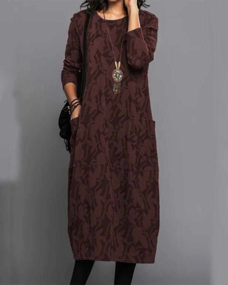 GR | Elegantes Langes Leinenkleid für Damen